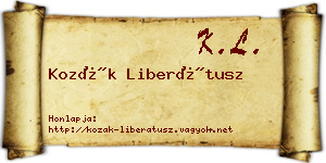 Kozák Liberátusz névjegykártya